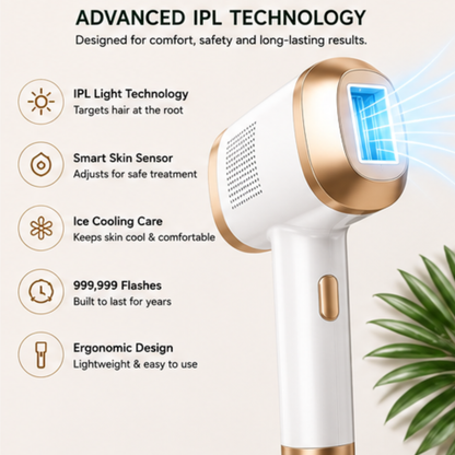 Laser Hair Removal Device for Women & Men, 21J, 9 Energy Levels, Auto & Manual Modes, Permanent Hair Reduction