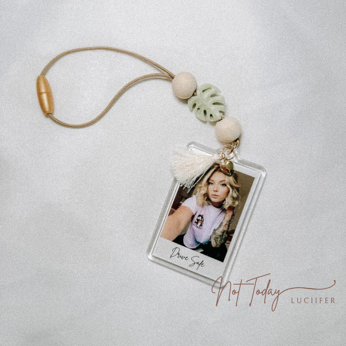Monstera Leaf Personalized Car Charm with Photo