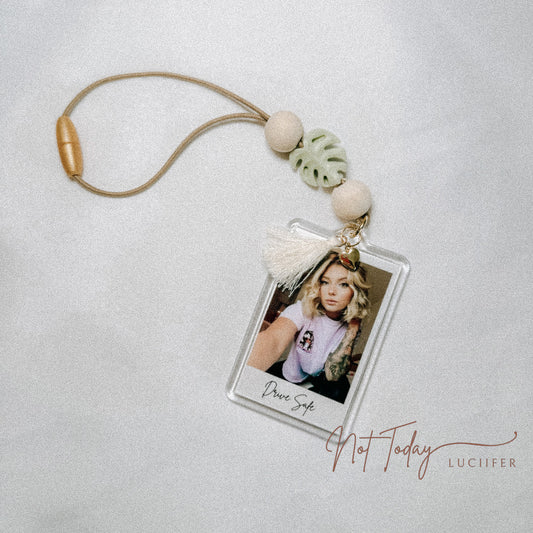 Monstera Leaf Personalized Car Charm with Photo